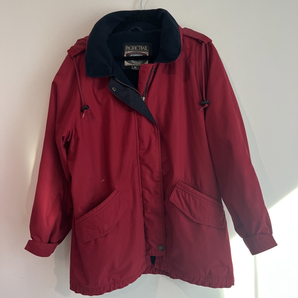 Vintage Pacific Trail Outdoor Jacket M 90s Parka Barn Chore Coat Red Womens